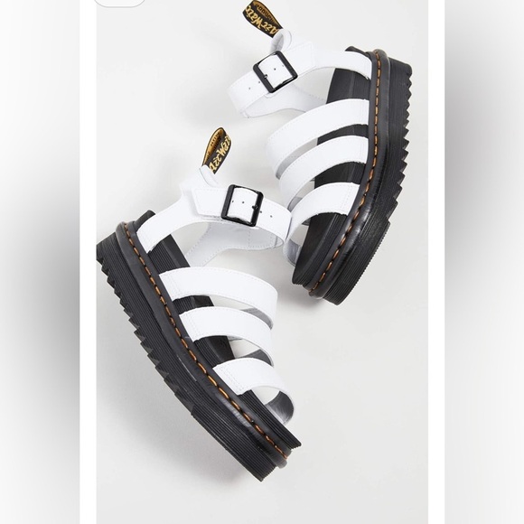 Dr. Martens White and Black Platform Sandals - Picture 2 of 10